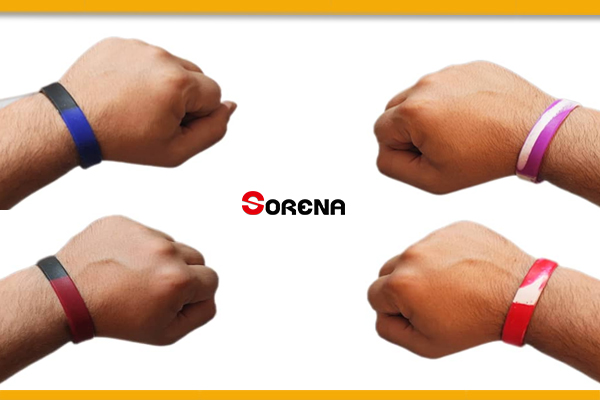 دستبند سیلیکونی دو رنگ a